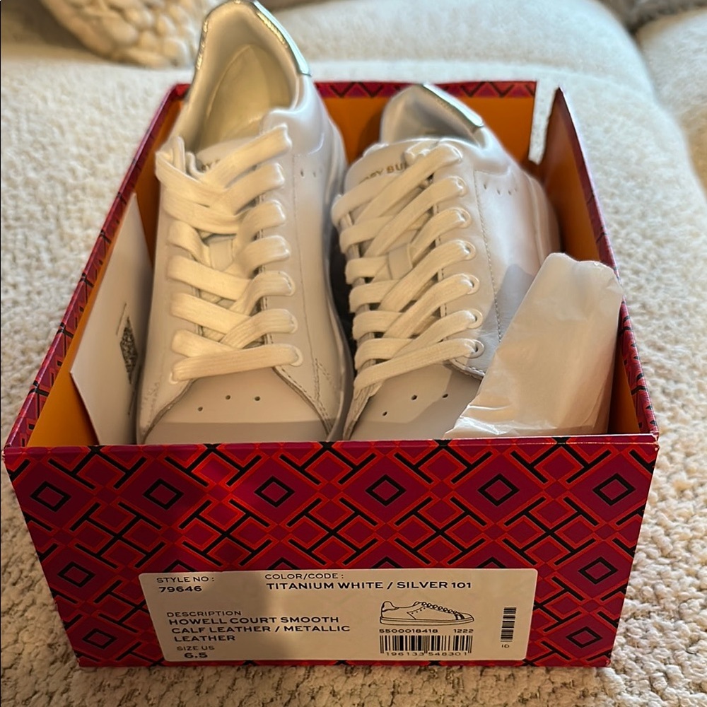 White and Silver Tory Burch Sneakers NWT